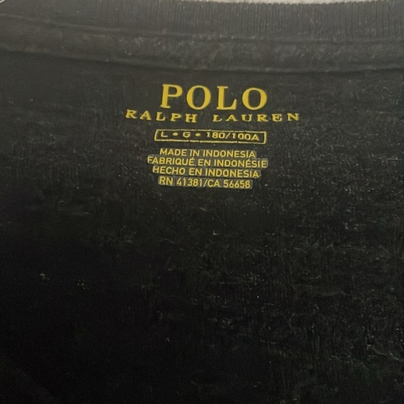 Polo by Ralph Lauren Men's Black long sleeved with logo cotton tee in medium - Picture 4 of 6